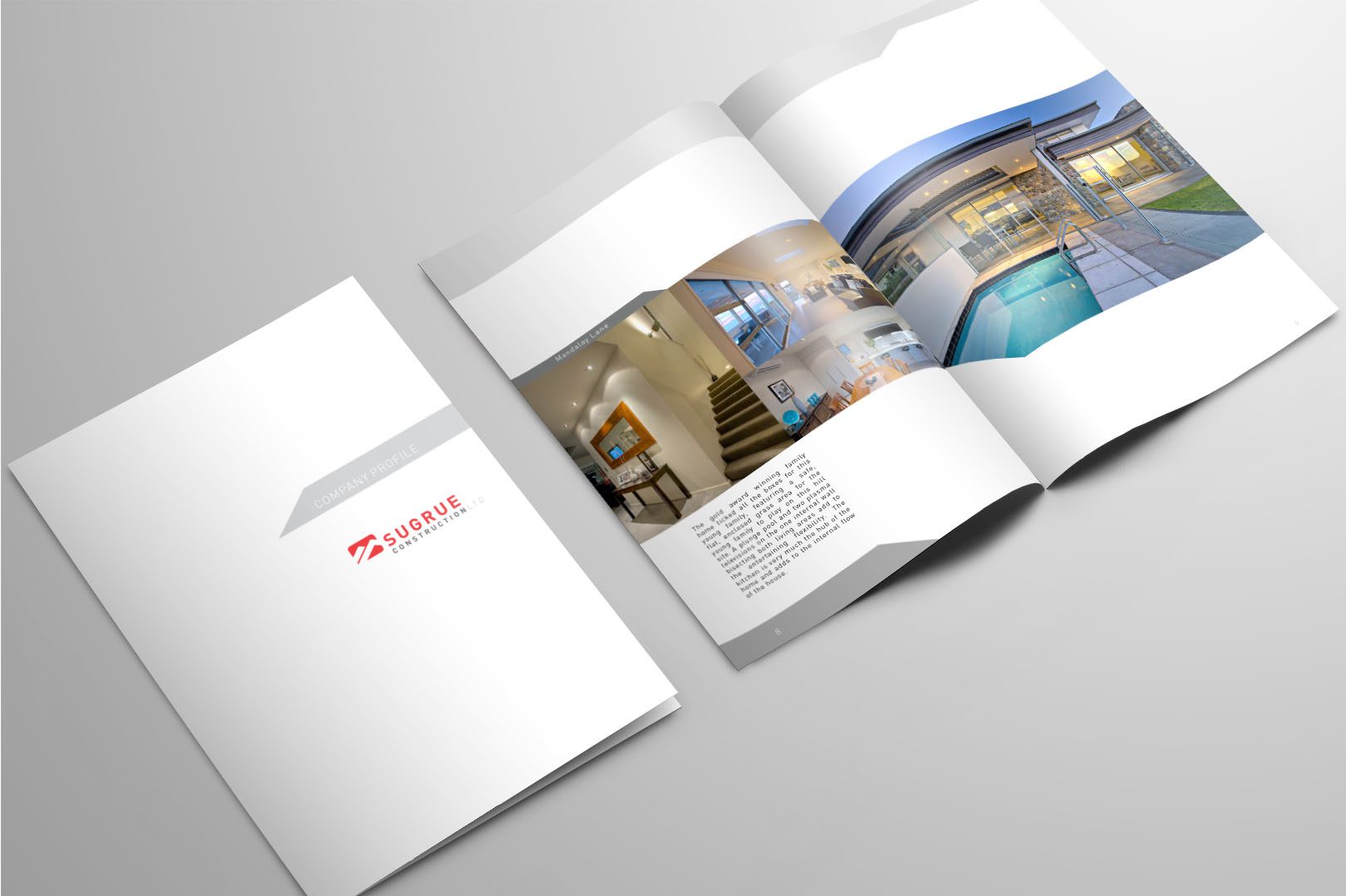 graphic design sample of builders portfolio brochure