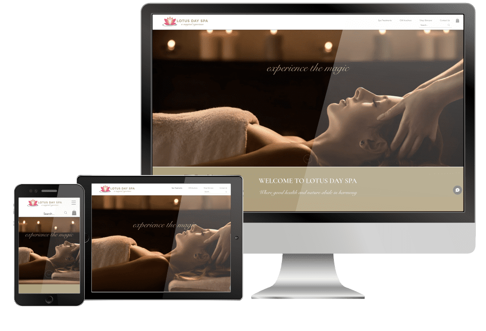 website design sample for Lotus Spa