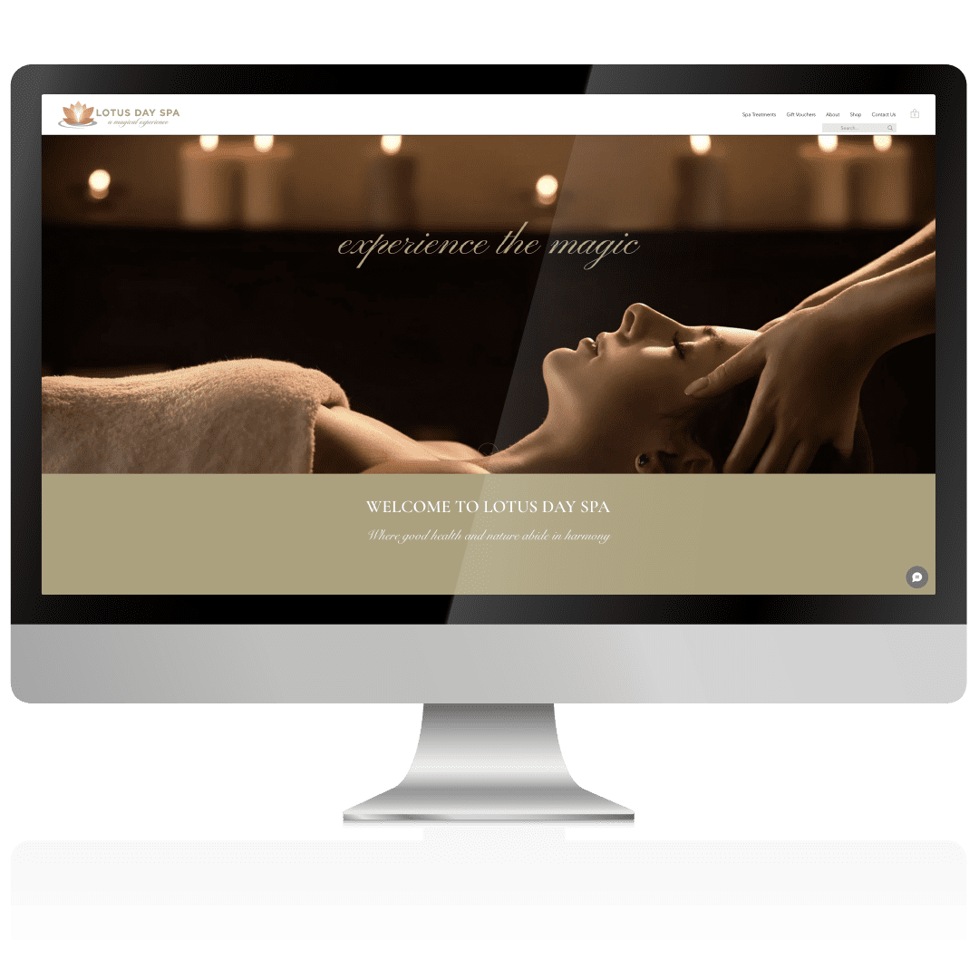 Lotus Day Spa website mockup