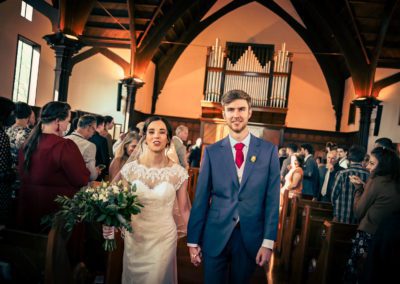 J&R wedding ceremony photography Bride & groom aisle