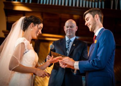 J&R wedding photography Bride & Groom giving rings