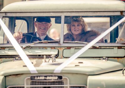 Wedding photo shoot image of George & Glenda in Land-Rover